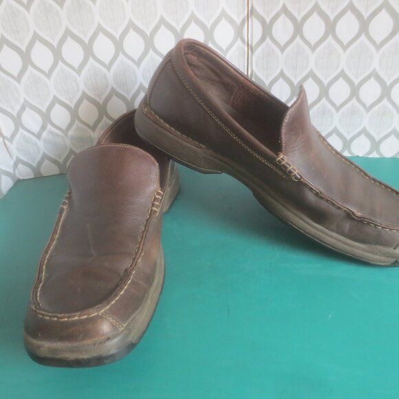 Rockport Mens Size 11 Loafer Driving Shoes Brown Leather Slip On Comfort Shoes. - Picture 2 of 16